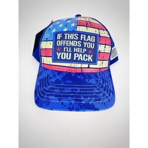 NEW If this Flag Offends You I'll Help You Pack Cap Hat US Flag Patriotic Camo